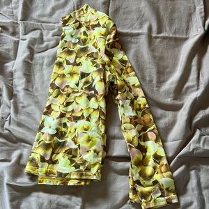 Kids girls flower turtle neck top